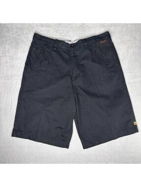 Vintage Y2K Quicksilver Baggy Cargo Chino Shorts Black Mens 36 100% Cotton